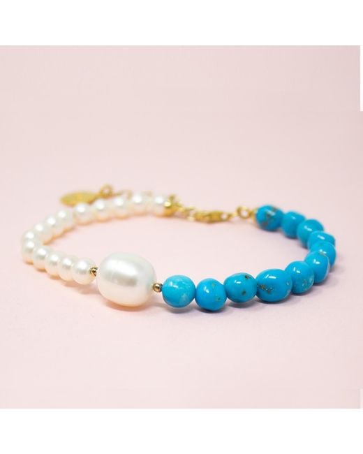 Vintouch Italy Blue Gaia Bracelet With Pearls And
