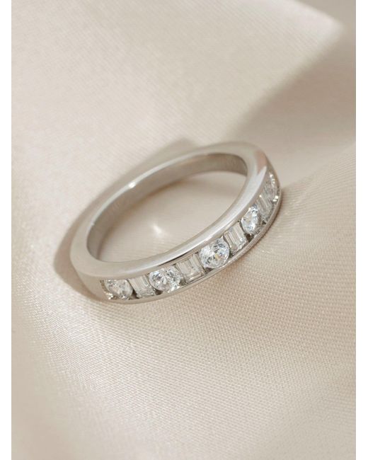 Diamonbliss White Embellished With Swarovski One Carat Mixed Cut Eternity Ring