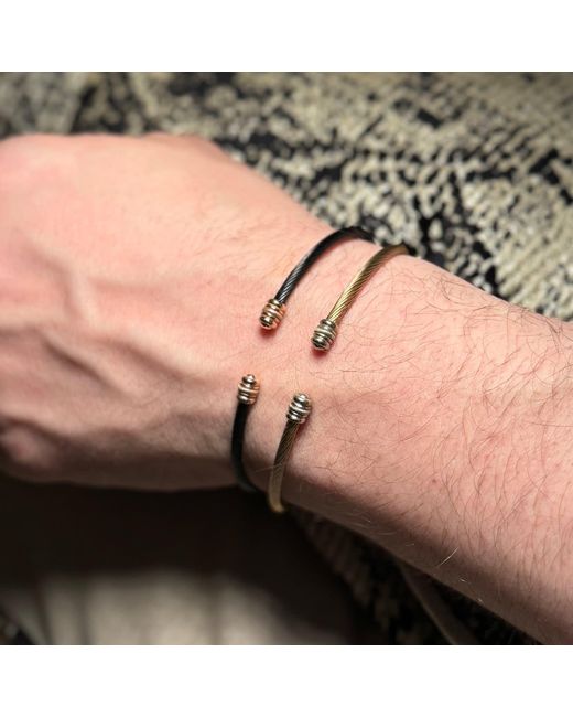 Ecce | Artisan Diamonds Metallic 14K Solid Tipped Twist Bangle Bracelet