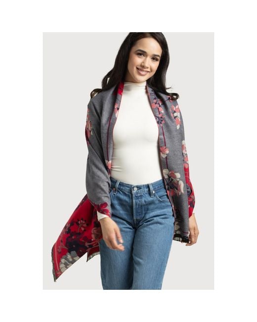 Saachi Gray Reversible Denim Scarf