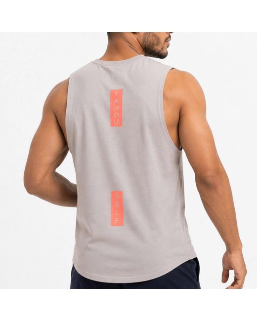 Chuks Collins Gray Logo Printed Tank Top for men
