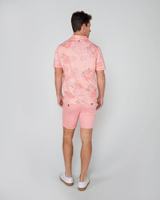 Lords of Harlech Pink Pietro Bouquet Island Polo Shirt for men