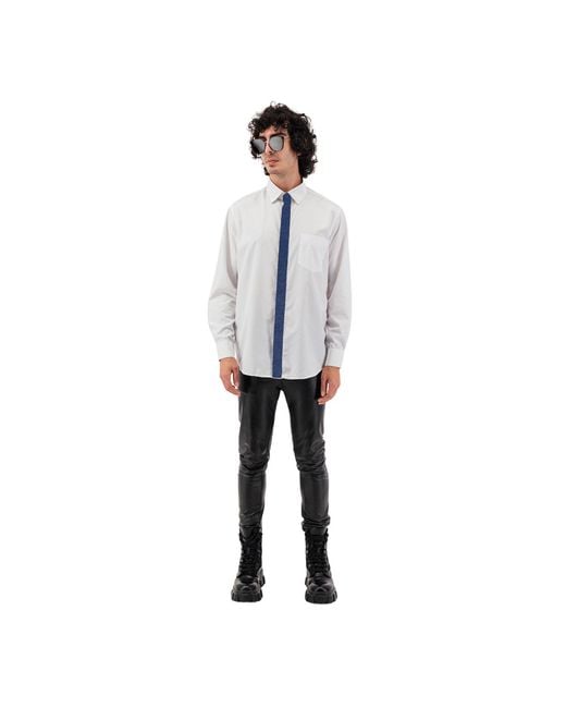 Úchè Blue Shirt With Denim Patch for men