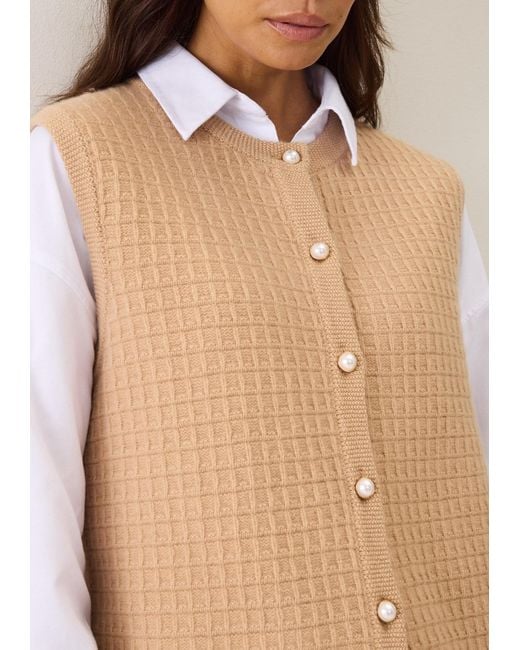 Loop Cashmere Natural Neutrals Textured Waistcoat