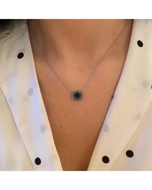 KAMARIA Metallic Mini Baby Geode Necklace With Diamonds