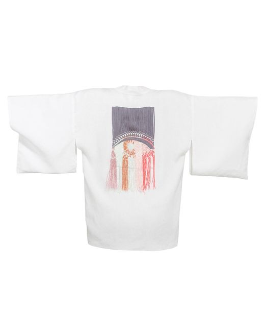 GeeGee Collection White Third Eye Hemp Kimono