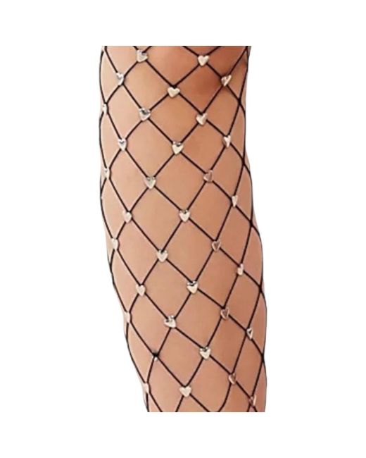 HIGH HEEL JUNGLE by KATHRYN EISMAN Brown Sweet Heart Fishnet Tights