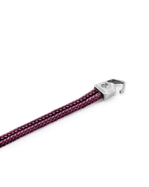 Anchor and Crew Red Aubergine Cromer & Rope Bracelet for men