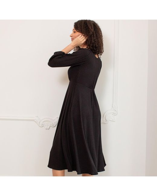 Alie Street London Black Kimberley Knitted Midi Dress