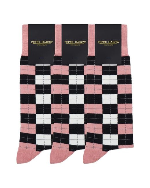 Peper Harow - Made in England Pink Groomsmen's Socks Bundle for men