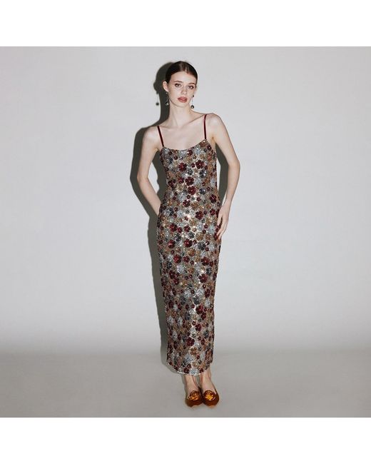 Belsize25 Purple Mayfair Series – Garden Dress Sequinned Halterneck Evening Midi Gown