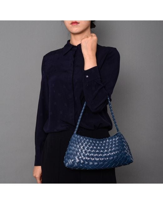 Rimini Blue Weaving Eco Leather Bag 'Erica'