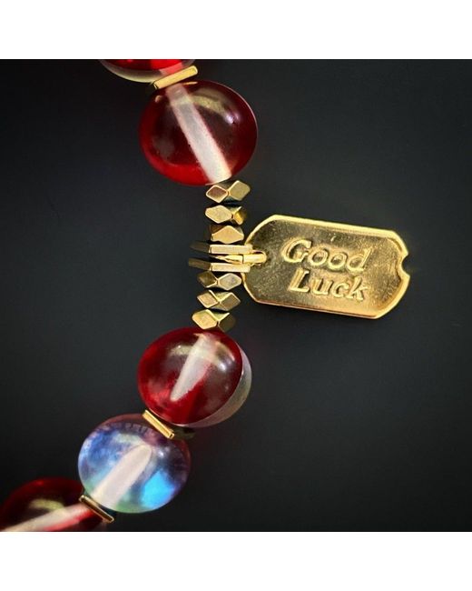 Ebru Jewelry Red Good Luck Cat Eye Love Bead Bracelet