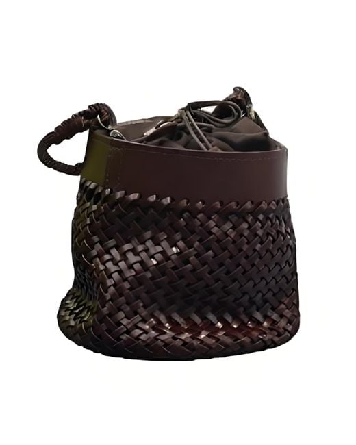 Rimini Black Hand Weaving Leather Shoulder Bag