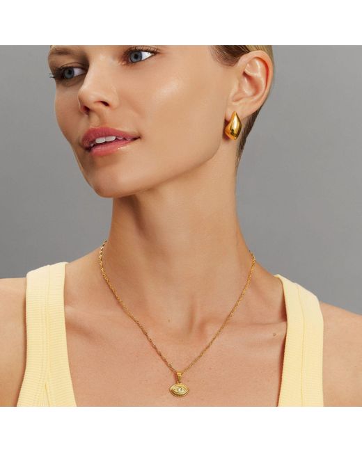 Nialaya Metallic Evil Eye Pendant Necklace