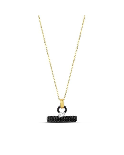 SHYMI Metallic Pave T Bar Necklace