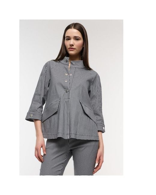 Mirimalist Gray Checked Shirt Jacket