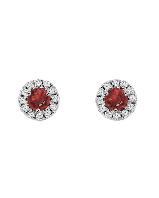 Augustine Jewels Pink Birthstone Halo Earrings
