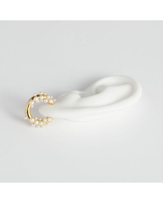 Kasun Metallic Pearl Cluster Hoop Earring Vermeil