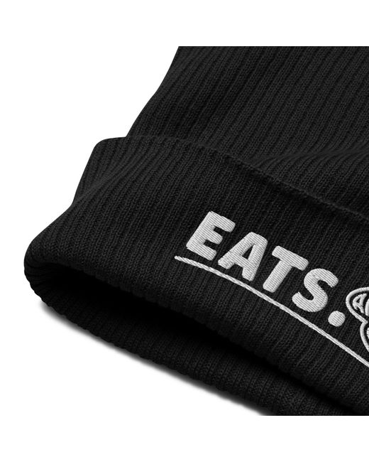 Anchor and Crew Black Eats Gen. Organic Cotton Embroidered Beanie
