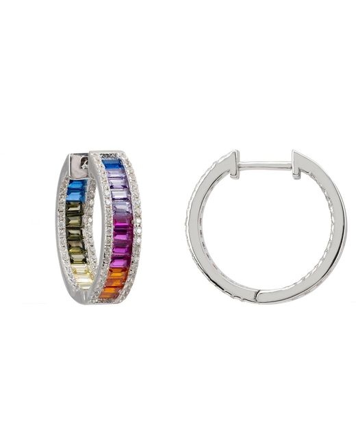 Latelita London Blue Judy Baguette Hoop Earrings
