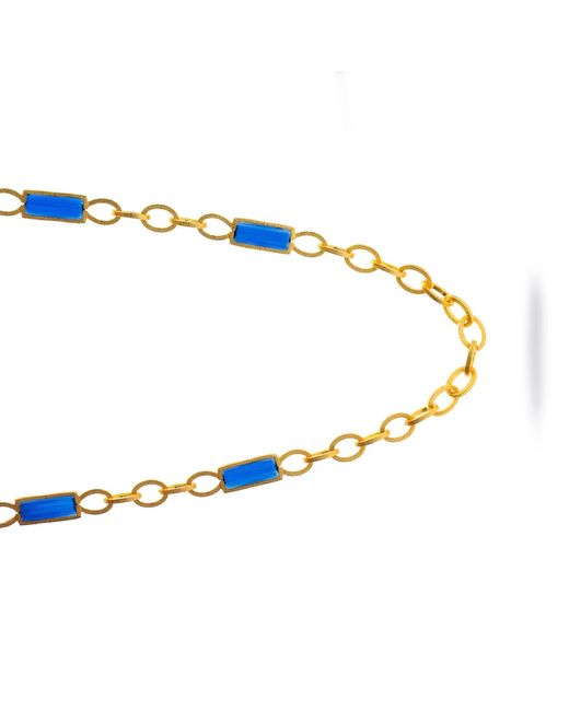Ebru Jewelry Metallic Versatile Glow Cat Eye Long Necklace