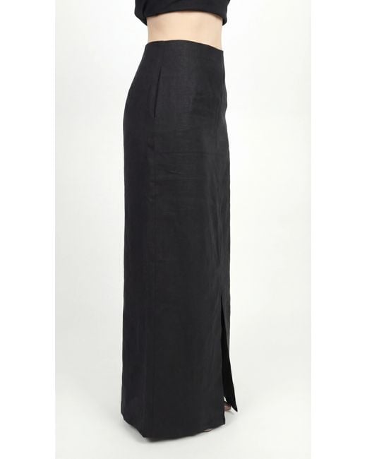 Muda Clothing Fz Llc Black Inori Linen Skirt