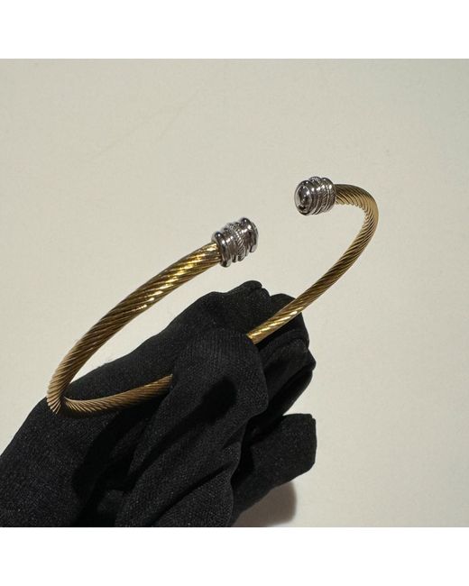 Ecce | Artisan Diamonds Metallic 14K Solid Tipped Twist Bangle Bracelet