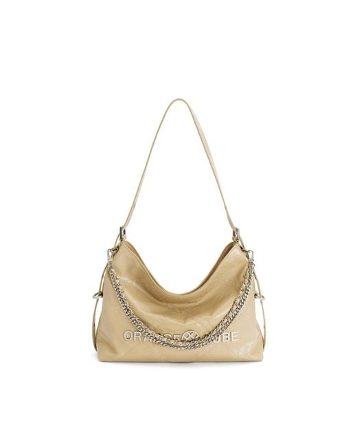Orange Cube Metallic Metropolitan Chain Hobo