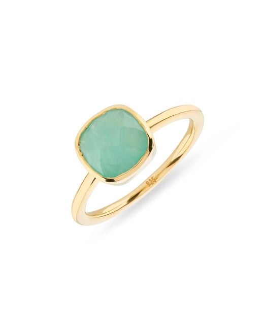 Auree Jewellery Blue Brooklyn Aqua Chalcedony Vermeil Ring