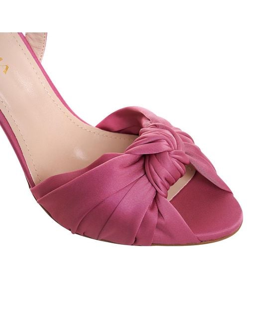 Ginissima Pink Sofia Satin Sandals, Rose