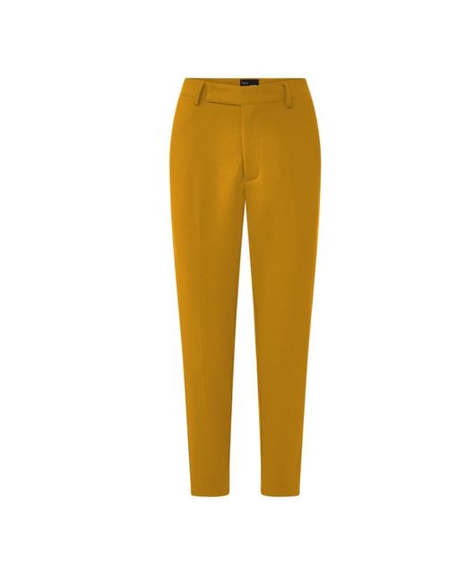 Layo G Yellow Cropped Mustard Stretch Dress Pants