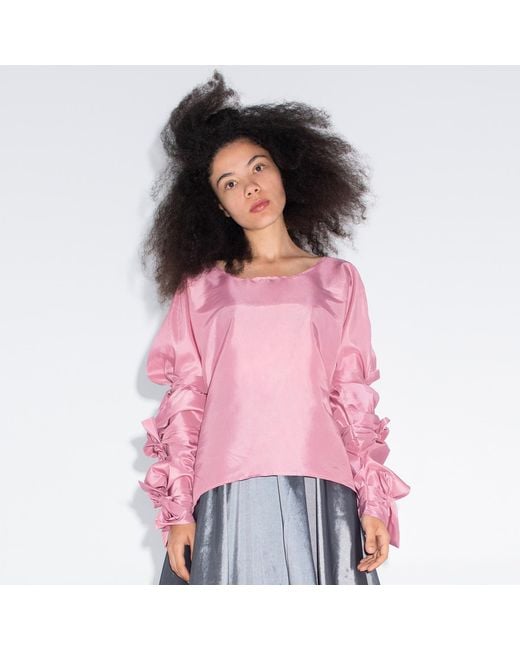 Bianca Popp Pink Ribbon Wrapped Blouse