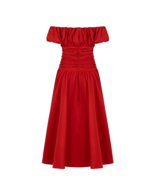 Nocturne Red Drape Midi Dress