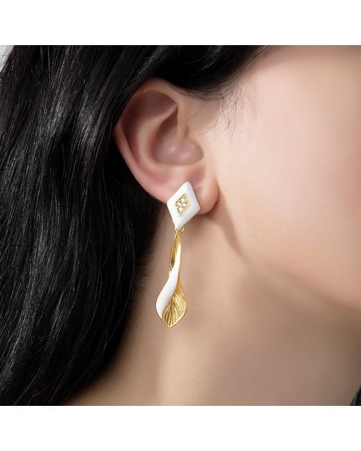 Milou Jewelry Metallic Infinity Drop Earrings With Zircon