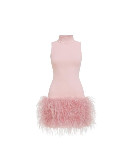 Date Boutique Pink Amelie Feather Mini Dress