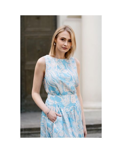 Oh!Zuza Blue Neutrals Echo Viscose Top Wide Straps
