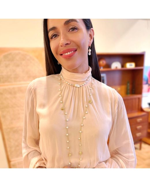Farra Metallic Freshwater Pearl With Agate And Baroque Pearl Choker Necklace