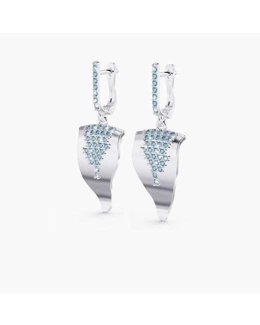Linda Fiore White Echo Huggie Earrings With Cz Stones