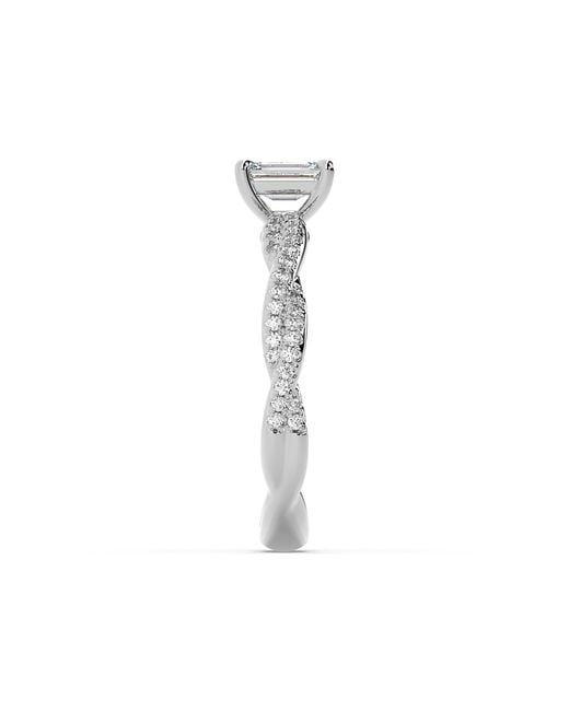 Artisan White 14K Cocktail Ring With Lab-Grown Emerald-Cut Diamond