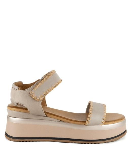 Keith Scarrott Shoes Metallic Neutrals Isolotto Taupe Platform Sandal