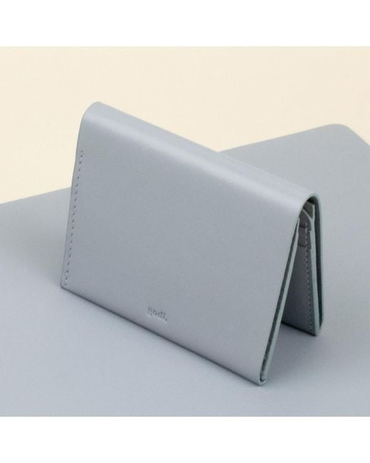 godi. Blue Handmade Bifold Leather Wallet