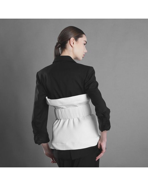 Silvia Serban White Pleated Eco-Leather Belt