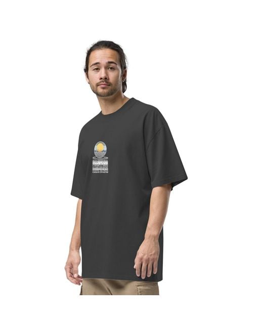 Anchor and Crew Black Faded Ocean Drift Surf Explore Co. Oversized Cotton T-Shirt for men