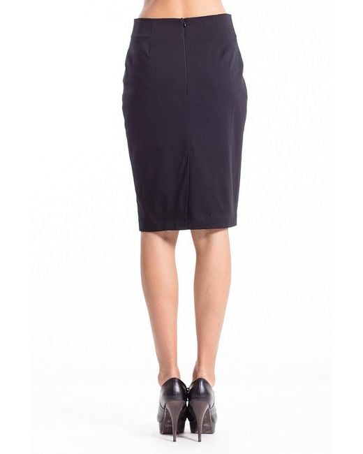 Conquista Blue Stretch Fabric Pencil Skirt