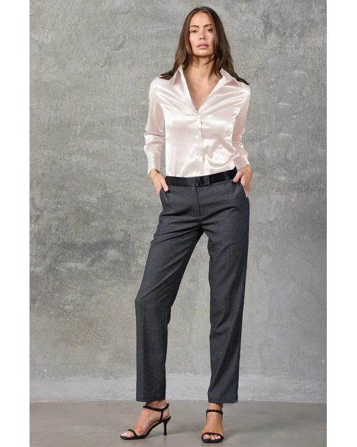 Madison / Savile White Ivory Haven Fitted Satin Shirt