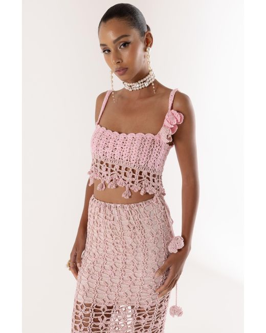 Andreeva Pink Vanilla Handmade Crochet Top
