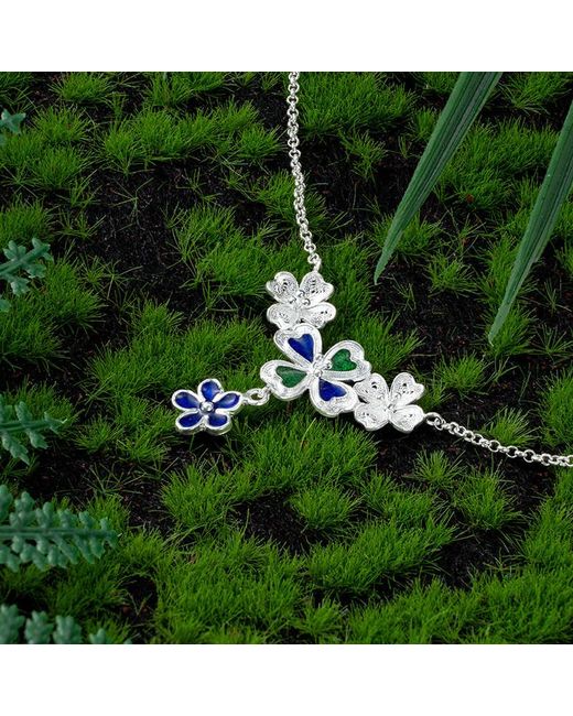 Far East Jewelry Blue Handmade Spring Elf Necklace & Enamel