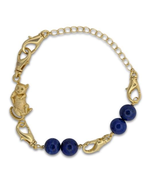 Frenvyrn Blue Cat Convertible Lapis Bracelet Bag Charm Small for men
