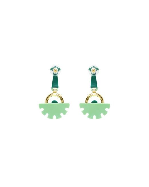 Gissa Bicalho Green Acrylic Handmade Earring Indaiá Pale